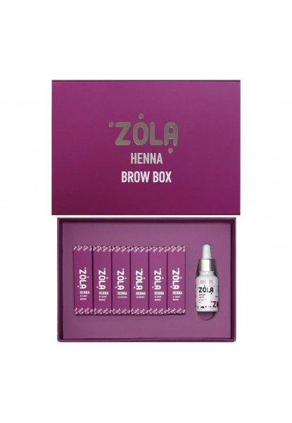 Набір хни для брів Zola Henna Box з 6 відтінків по 5 гр